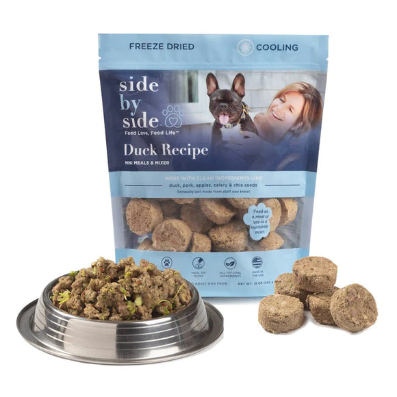 Side By Side Cooling Duck Recipe Freeze-Dried Mini Meals & Mixers For Dog