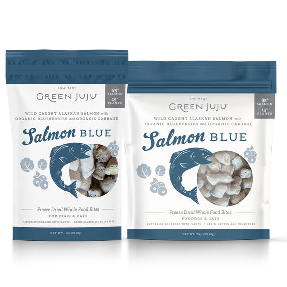 Green Juju Salmon Blue Freeze Dried Treats For Dogs & Cats