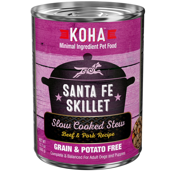 Koha Minimal Ingredient Santa Fe Skillet Slow Cooked Beef & Pork Recipe Grain Free Wet Dog Food