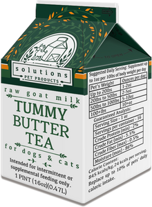 Solutions Pet Products Tummy Butter Tea Raw Frozen Goat Milk For Dogs And Cats