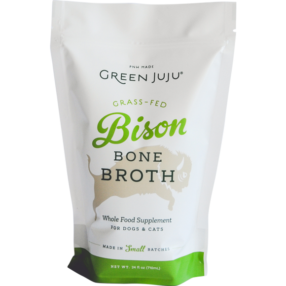 Green Juju Grass Fed Bison Bone Broth Frozen Food Topper For Dogs & Cats