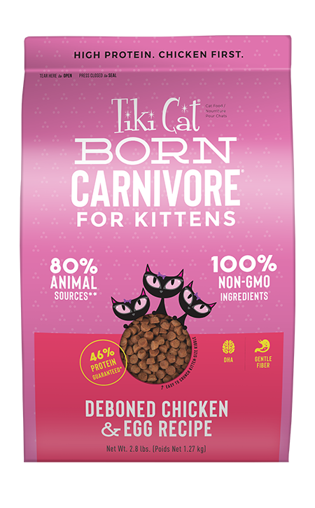 Tiki Cat Born Carnivore Kitten Deboned Chicken & Egg Recipe Dry Cat Food
