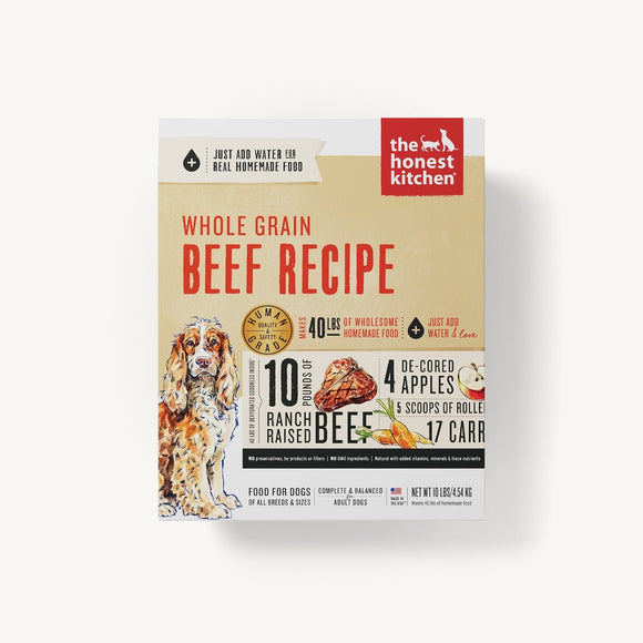The Honest Kitchen Whole Grain Adult Beef Recipe Dehydrated Dry Dog Food