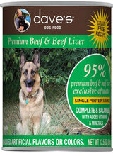 Dave's 95% Premium Beef & Beef Liver Grain Free Wet Dog Food