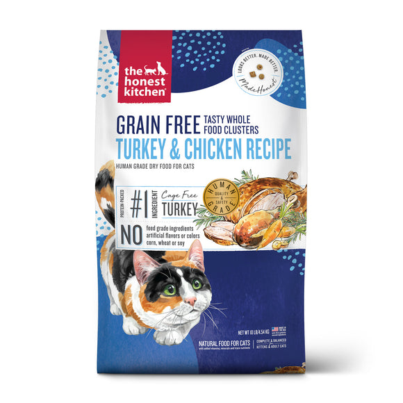 Honest Kitchen Clusters Turkey & Chicken Grian Free Cat Dry Food