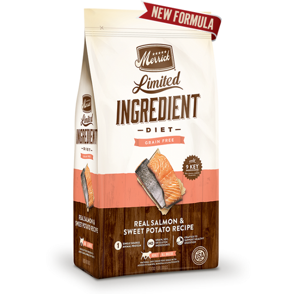 Merrick Limited ingredients Salmon And Sweet Potato Recipe Grain Free Dry Dog Food