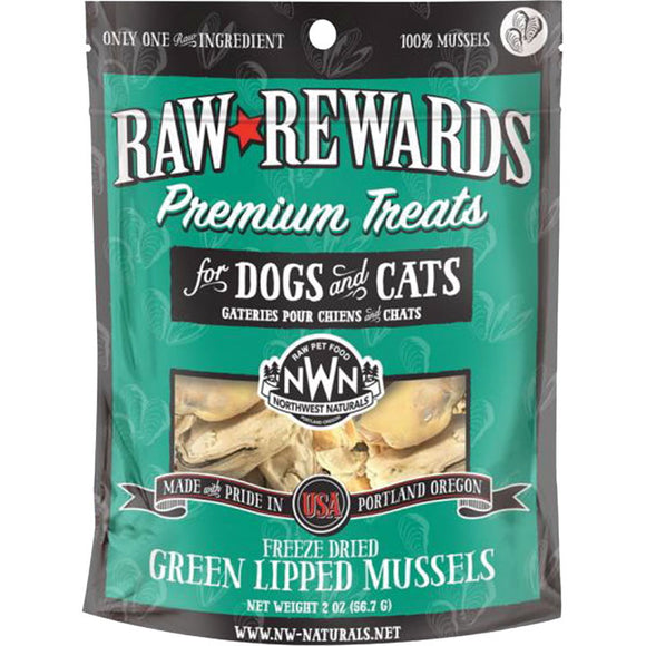 Northwest Naturals Raw Rewards Green Lipped Mussels Grain Free Freeze Dried  Treats For Dogs & Cats