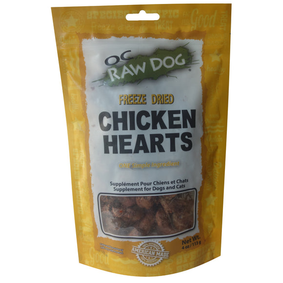 OC Raw Chicken Hearts  Freeze Dried Dog Treats