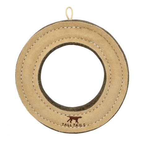 Tall Tails Natural Leather & Wool Ring Dog Toy