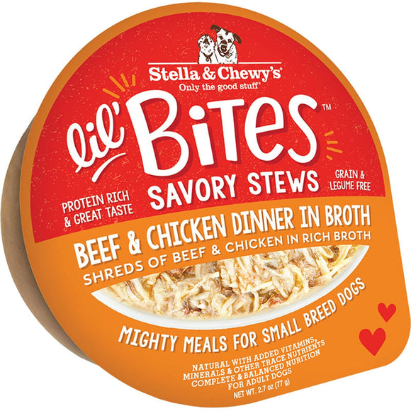 Stella & Chewy's Lil Bites Stew Beef & Chicken in Broth Dog Wet Food