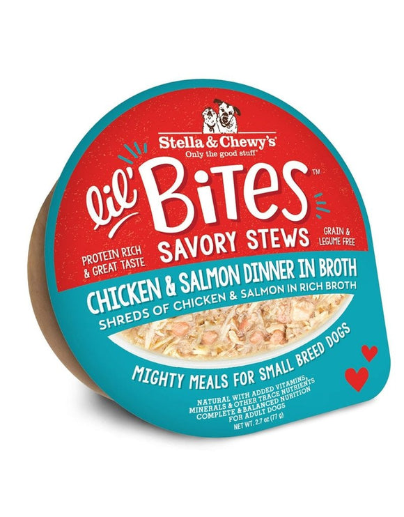 Stella & Chewy's Lil Bites Stew Chicken & Salmon in Broth Dog Wet Food