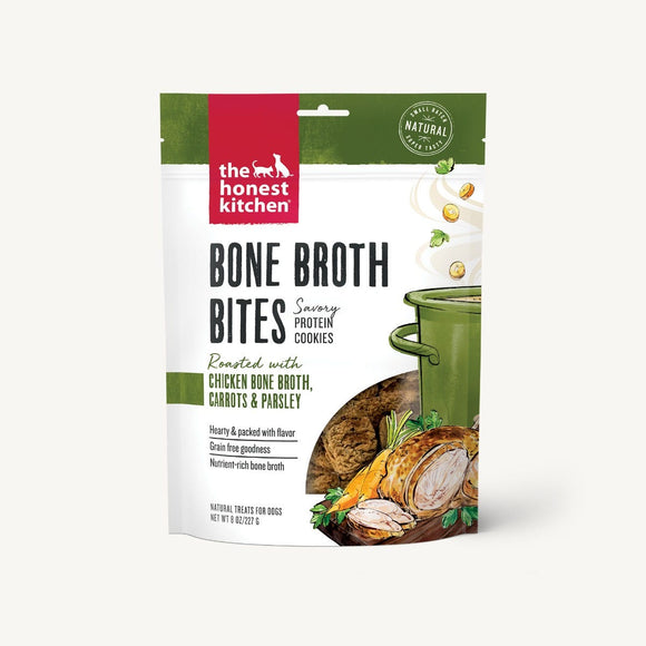 The Honest Kitchen Bone Broth Bites All LifeStage Roasted With Chicken Bone Broth Carrots & Parsley Grain Free Dog Treats