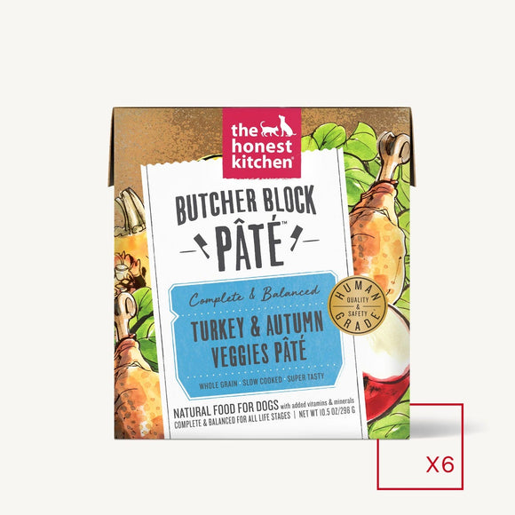 The Honest Kitchen Butcher Block Pate All Life Stage Turkey & Autumn Veggies Pate Wet Dog Food,