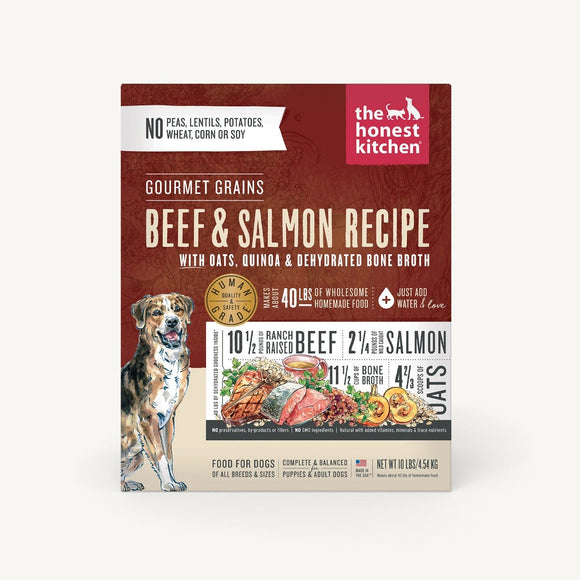 The Honest Kitchen Gourmet Grain Beef & Salmon Recipe Dehydrated Dry Dog Food