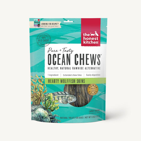 The Honest Kitchen Beams Crispy Wolfish Ocean Chew Skins Grain Free Dehydrated Dog Treats